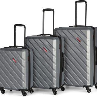 SWISS MOBILITY AHB Collection 3 Piece Hard Shell Luggage Set, Expandable Suitcases with 360-Degree Spinner Wheels, Retractable Handle, 20 Inch Carry On, 24 Inch Mid-size, 28 Inch Large Bags, Black