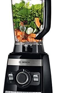 Bosch MMBH6P6BDE Vitaboost Standmixer (1.600 W, 6 Programme, ideal für große Portionen, 6-Klingen-Edelstahlmesser, Stößel, mit Rezeptbuch, 45.000 Motorumdrehungen/Min) schwarz