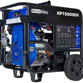 DuroMax XP15000EH Dual Fuel Portable Generator-15000 Watt Gas or Propane Powered Electric Start-Home Back Up & RV Ready, 50 State Approved, Blue and Black