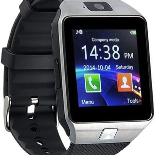 Bluetooth Smart Watch with SIM Card Slot Make Phone Calls 2.0MP Camera Support Message Notification TF Card Pedometer Sleep Monitor Compatible with Android and iOS System DZ09 - Silver