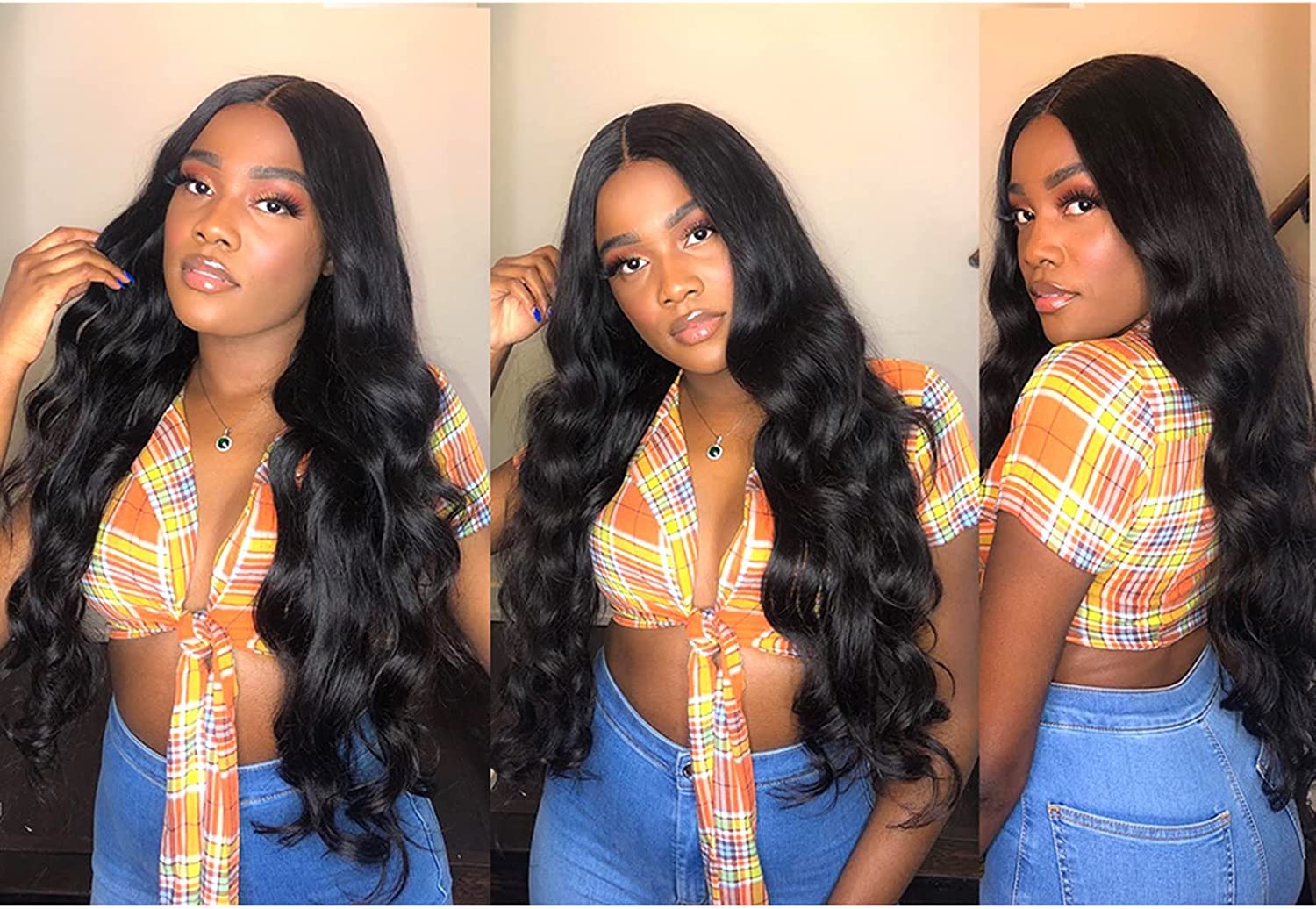 ANIUXIAOGE Body Wave Lace Front Wigs Human Hair Pre Plucked 13×6 HD Transparent Lace Frontal Wig with Baby Hair Brazilian Body Wave Wig for Black Women, Natural Hairline (Size : 40inch) - Image 3