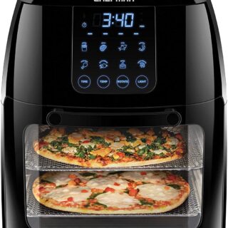 Chefman 6.3 Quart Digital Air Fryer+ Rotisserie, Dehydrator, Convection Oven, 8 Touch Screen Presets Fry, Roast, Dehydrate & Bake, BPA-Free, Auto