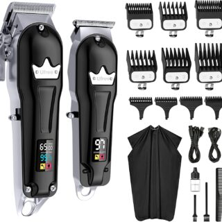 Ufree Professional Hair Clippers + T-Blade Hair Trimmer Cordless Barbers Clippers for Hair Cutting Kit,Wireless Hair Trimmer Set (Black)