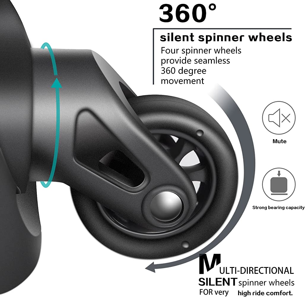 Coolife Luggage 3 Piece Set Suitcase Spinner Hardshell Lightweight TSA Lock 4 Piece Set - Image 4