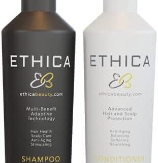 ETHICA Anti Aging Shampoo and Conditioner Duo Set, Improve Thinning, Stressed, Damaged Hair, 16.9 fl. Oz. / 500 mL
