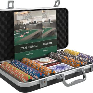 Bullets Playing Cards - Poker case with 300 Ceramic Poker Chips 'Richie' with Values
