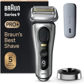 Braun Series 9 PRO+ Electric Shaver for Men, 5 Pro Shave Elements & Precision Long Hair ProTrimmer, PowerCase, 9527s, Silver, Rated Which Best Buy