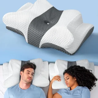Sleep Doctor Approved Cervical Neck Pillow for Sleeping, Ergonomic Contour Side Sleeper Pillows for Adults, Cooling Orthopedic Pillow for Pain Relief Support, Memory Foam Pillows Back Stomach Sleepers