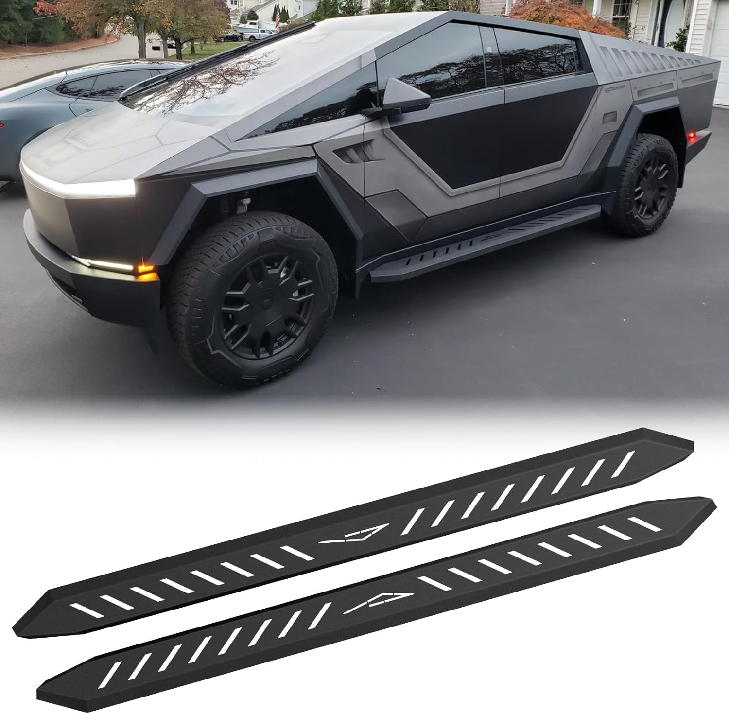 Running Boards Side Steps 2 PCS for Tesla Cybertruck,Exterior Brackets Nerf Bars for Tesla Cybertruck Accessories