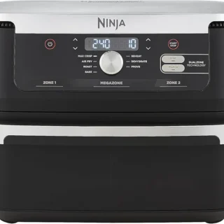 NINJA Foodi FlexDrawer Air Fryer, Dual Zone with Removable Divider, Large 10.4L Drawer, 7-in-1, Double Zone, Dishwasher Safe Non-Stick, Black & Copper, AF500EUCP