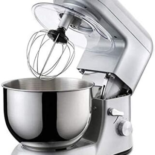 ZYF Stand Mixers Stand Egg Beater Mixer Stainless Steel Tilt-Head 5L 6-Speed Multifunction Home Kitchen Fully Automatic Small, Dough Mixer, Chef Machine (Color : Sliver)